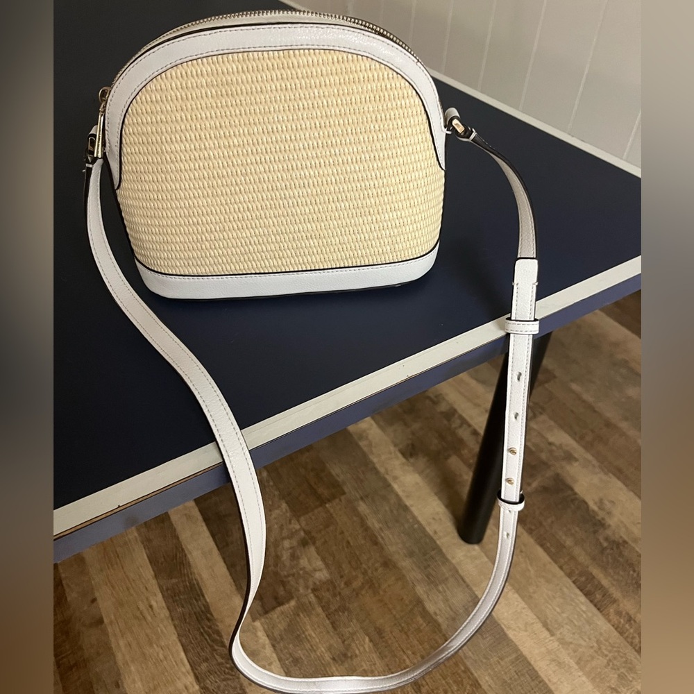 Kate Spade Sylvia Straw Crossbody White - Picture 3 of 4